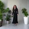 2025 Spring European & American Belted Button Coat with Pleated Skirt Set