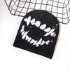 Autumn Winter New European American Style Street Hip-Hop Jacquard Knitted Beanie Teeth Pattern Button Spandex/Cotton Common