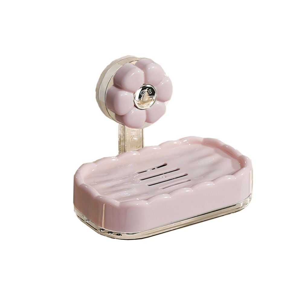 

Reusable Suction Cup Soap Dish Powerful Vacuum Suction Suction Soap Tray Soap Dish Holder Bathroom Pink-Single Layer