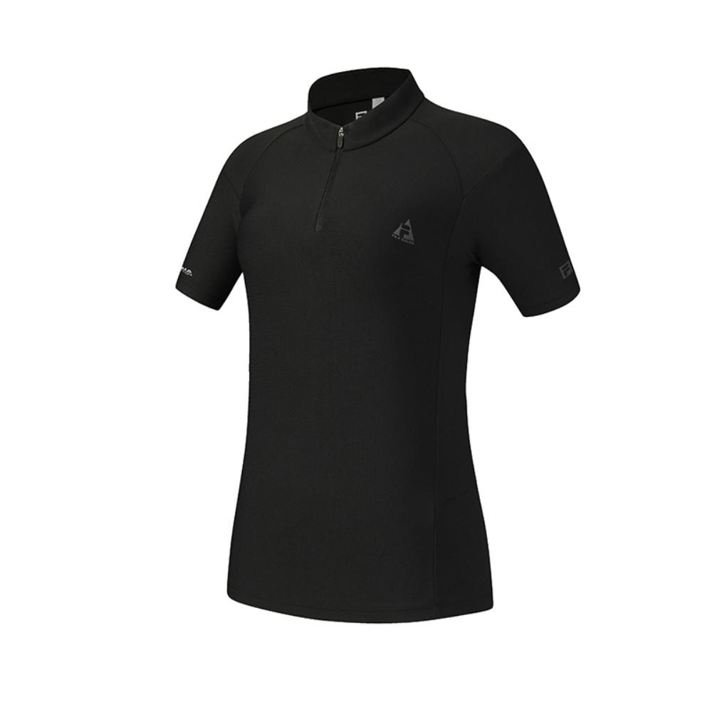

FILA Explore Simple Basic Classic Outdoor Versatile Half-Zip Comfortable Breathable Short Sleeve T-Shirt Women tops Deep-Black A11W617102FBK S