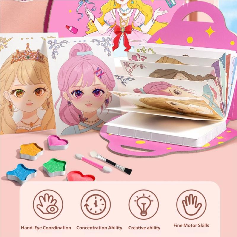 Magical Princess Makeup Sticker Set Cosmetic Toy For Kids Educational Drawing And Coloring Craft Activity Girls Gift