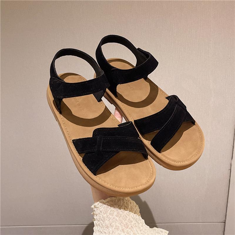 Flat Sandals for Women Summer 2026 New Style Open Toed Casual Soft Sole Straight Roman Sandals for Women