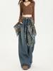 Women's High Street Retro Wide-Leg Jeans - Autumn 2025: Slimming, High-Waist, Faux Ripped, Loose Fit.