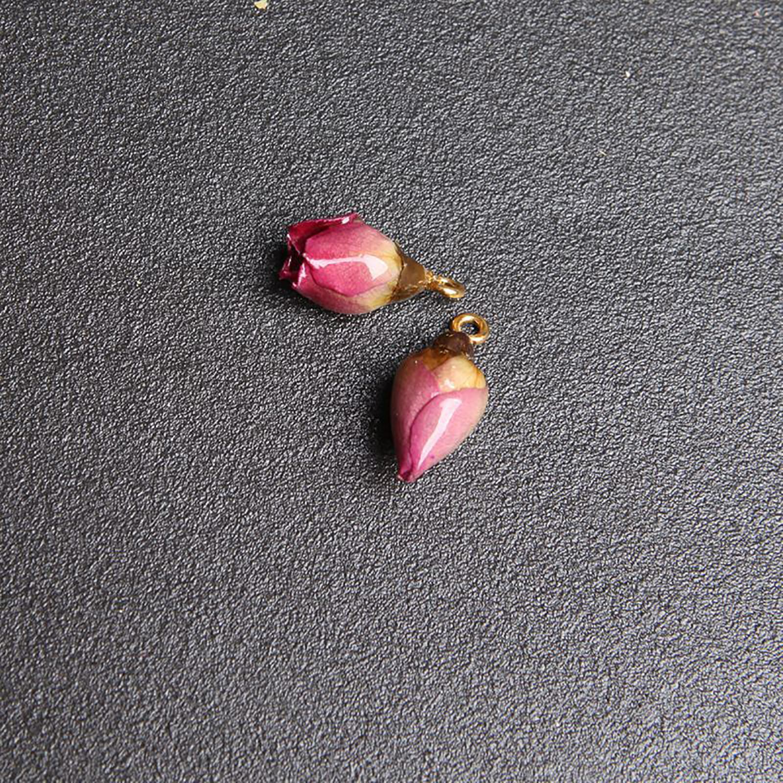 

2 PCs Resin Real Flower leaf Charms Petaline Pendants Rose Petal Flowers Handmade Charm For DIY Earring Necklace Jewelry Making Gold