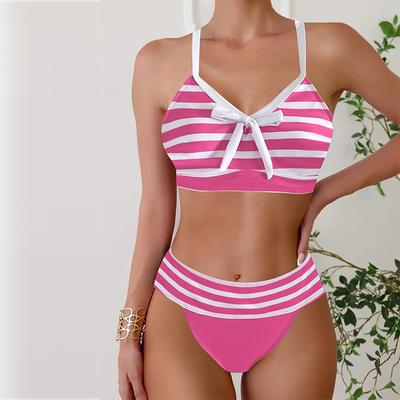 Moteriški maudymosi kostiumėliai Tankini 2 dalių maudymosi kostiumėlis dryžuotas atostogų maudymosi kostiumėliai