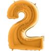 Foil Balloon Number 2 Gold - 102 Cm Grabo