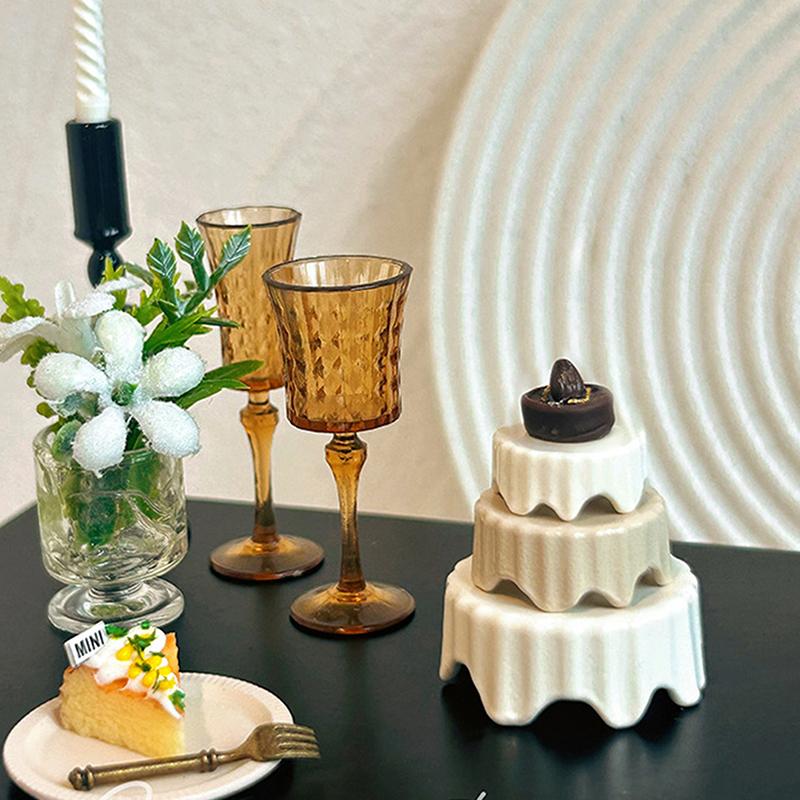 Girl'S Toy Set: 1/12 Scale Dollhouse Miniature Cake Stand, 3 Pieces