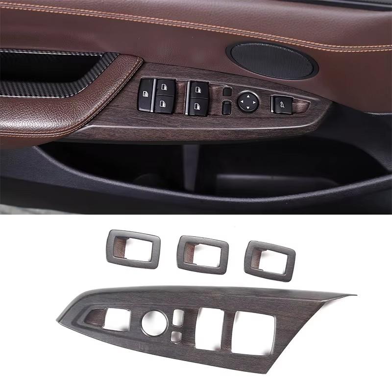 For BMW X3 X4 F25 F26 2011-2017 ABS Carbon fiber Car Window Glass Lift Button Decorative Frame Sticker Car Interior Accessories