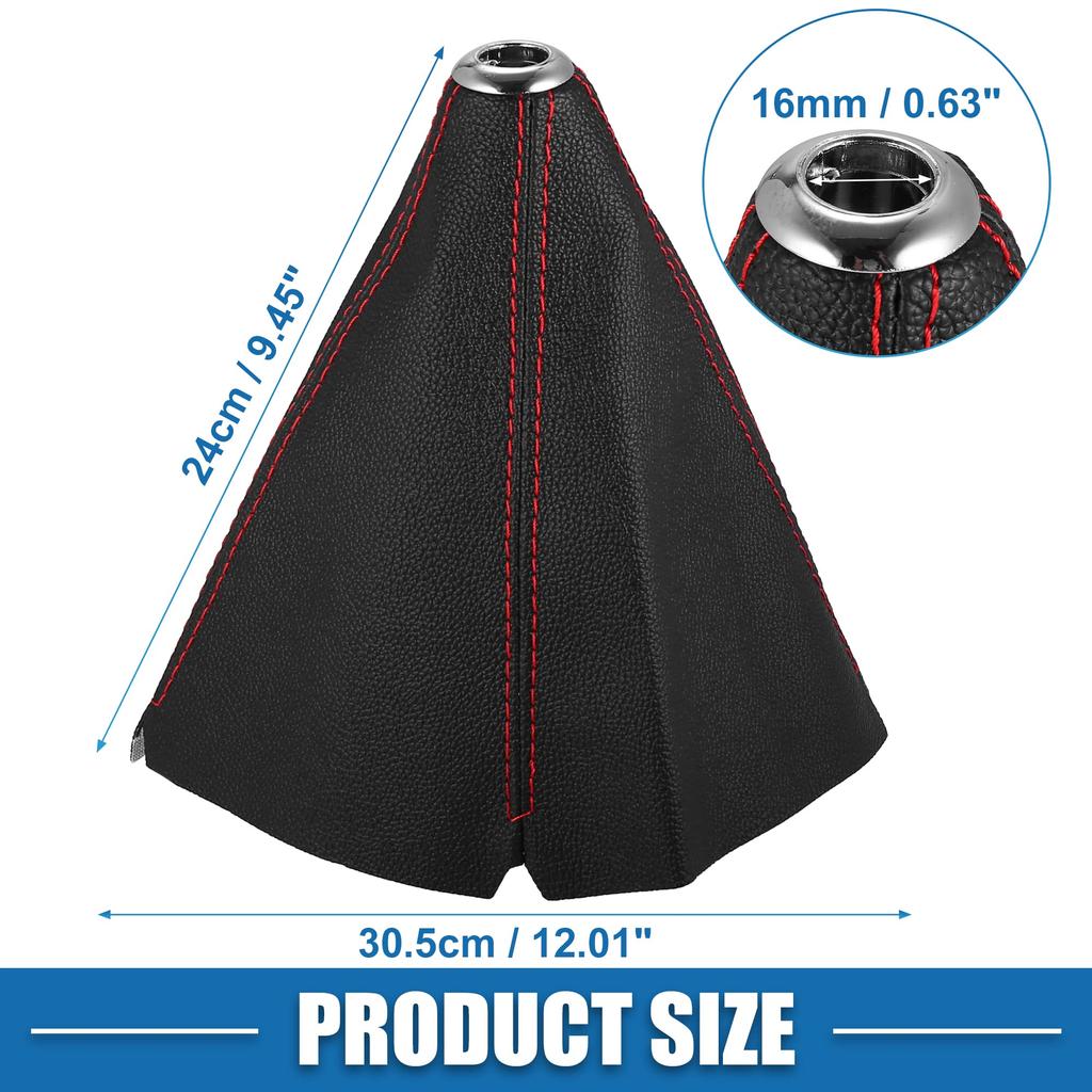 ACROPIX Husă Schimbător de Viteze Husă Schimbător de Viteze Husă de Praf Universală Piele Sintetică Neagră cu Linie Roșie