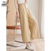 Women's T144K6622 Loose Wide-Leg Cropped Casual Pants