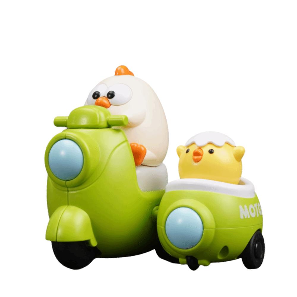 

Creative Pull Back Press Tricycle Toy Cartoon Animal Design Inertial Push Go Vehicle Infant Toy зелений