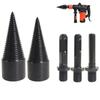 42mm+32mm Firewood Drill Bit Set + 3 Handle Wood Splitter Drill Bit Log Splitter Drill Bit Detachable Design for Splitting Woods