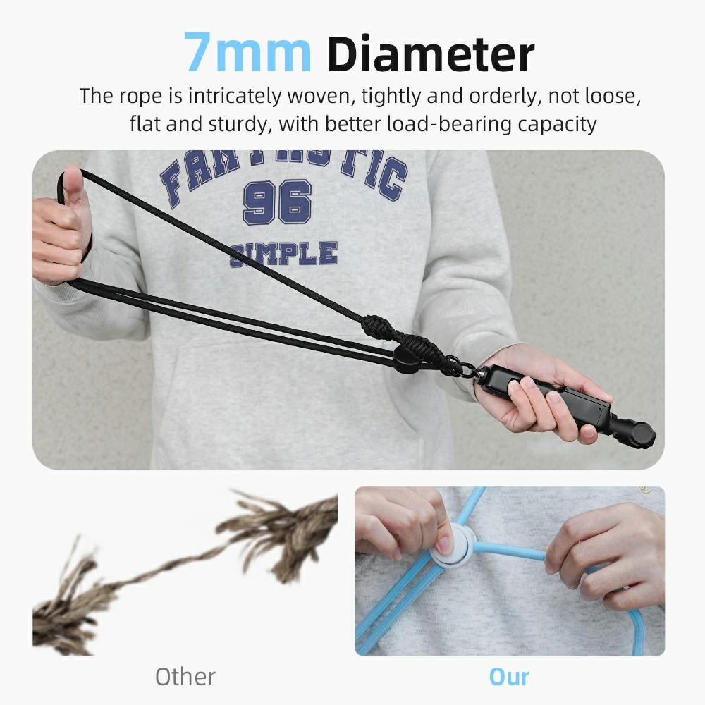 BRDRC For DJI Osmo Pocket 3 Adjustable Strap Crossbody Nylon Woven Safety Lanyard with Aluminum Alloy Lock Buckle