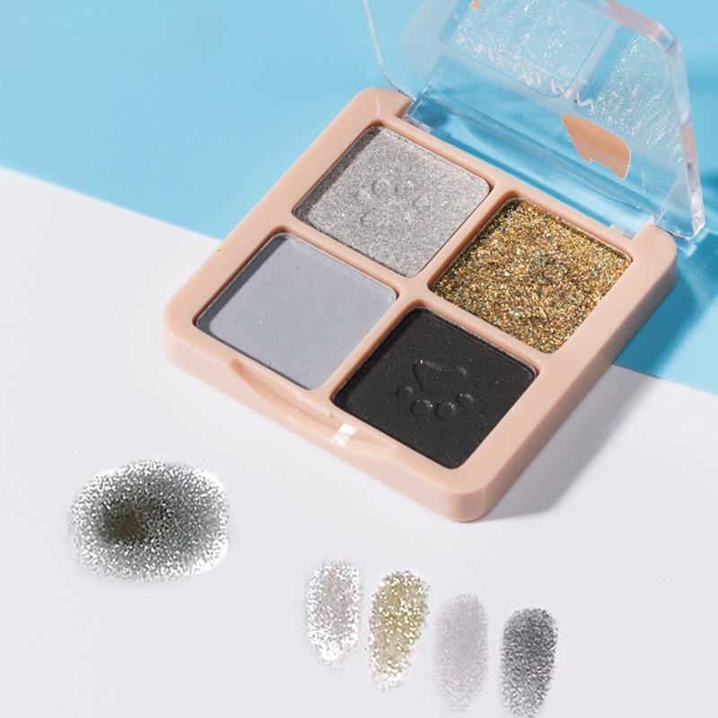 1/4 Χρώματα Pearlescent Παλέτα Σκιών ματιών Ματ Γήινο Χρώμα Σκιά Ματιών Shiny Sequins Eye Shadow Pigments Μακιγιάζ ματιών μεγάλης διάρκειας