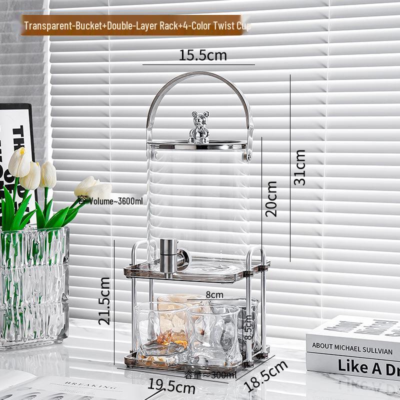 Elegant Glass Cold Water Kettle Set with Faucet - Large Capacity for Homemade Beverages