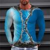 T-shirt a maniche lunghe da uomo Harajuku 3D Print Graphic Uomo Abbigliamento oversize Moda Street Tees Shirt Casual O Neck Tops