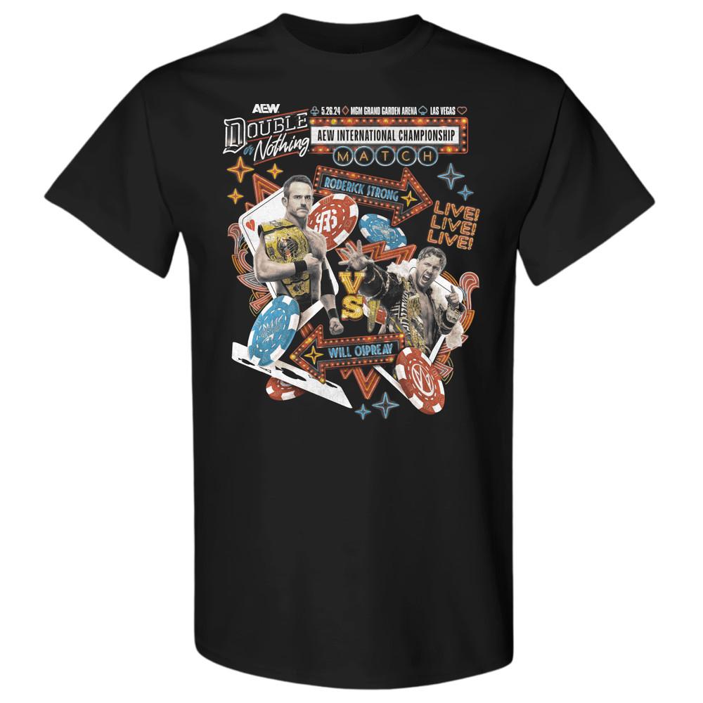 AEW DOUBLE OR NOTHING 2024 STRONG VS OSPREAY AEW Official TShirt Unisex T-Shirt Graphic Tee S