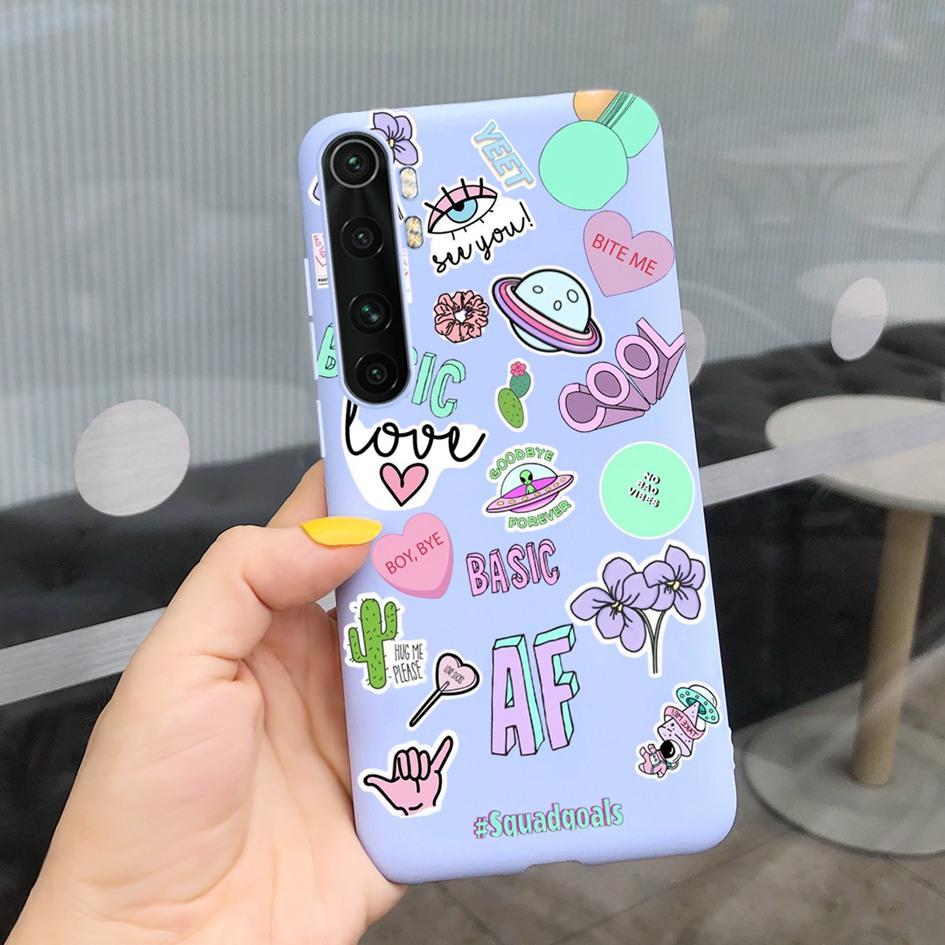 For Xiaomi Mi Note 10 Lite Case 6.47" Fashion Cute Girls Painted Soft TPU Cover For Xiaomi Note 10 Lite MiNote10 Lite Phone Case