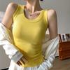 White round neck design sling small vest women's breast covering can be worn outside casual versatile sleeveless basic top