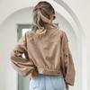 Giacche Autunnali Corte in Velluto a Coste Cappotto Monopetto Maniche a Lanterna Cappotti Moda Donna Vintage Inverno Giacca Donna