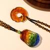 Imitation Glass Pendant Chinese Style Versatile Necklace Crystal Sweater Chain