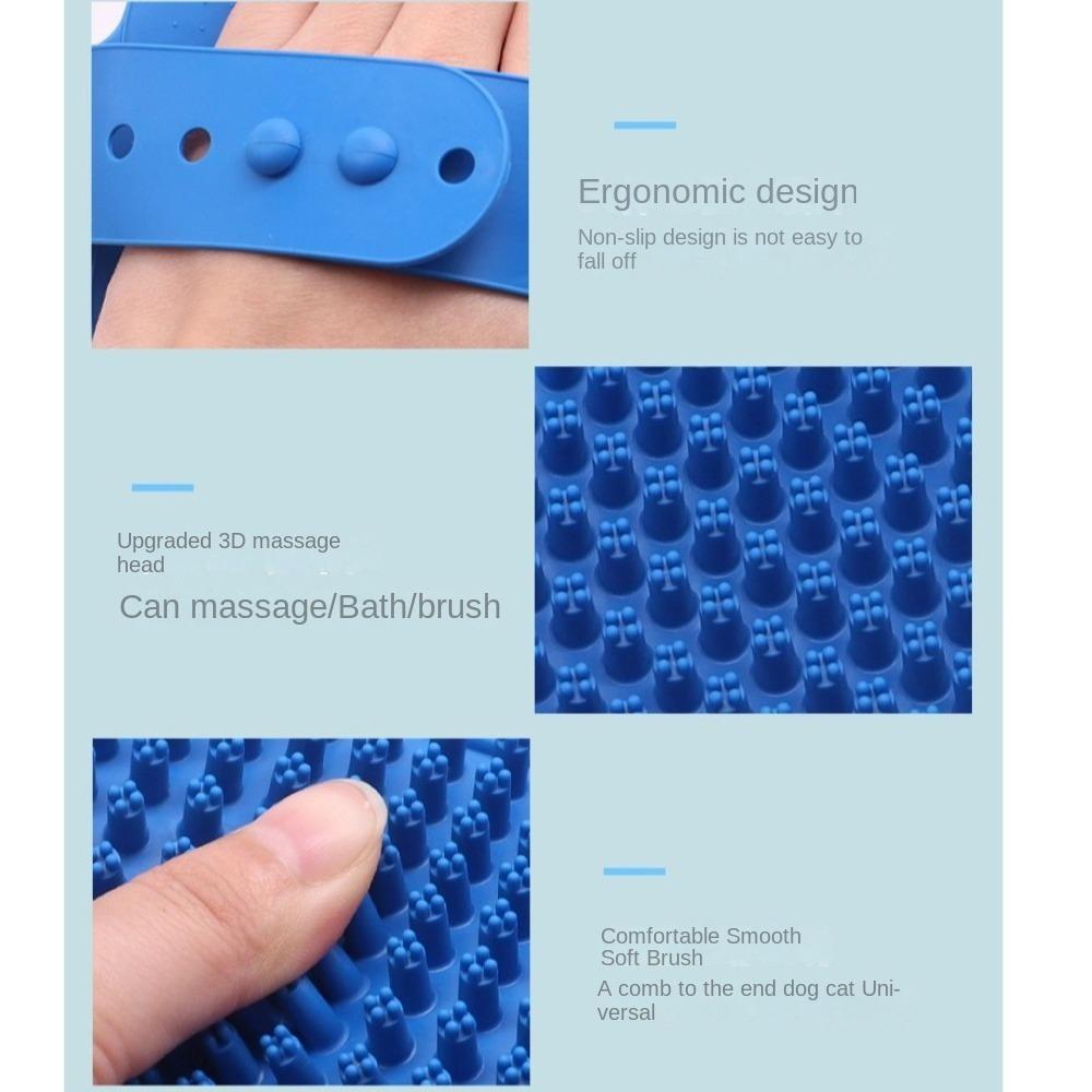 New Multifunctional Soft Rubber Dog Brush Hair Fur Removal with Grip Cat Bath Brush Massage Brush Pet Accessories