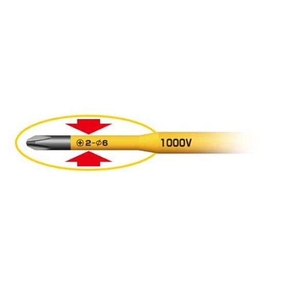 ANEX Slim Insulated 1000V x 100 7900 Purchase of Screwdriver, Compatible, +2 No. (Bulk 6)