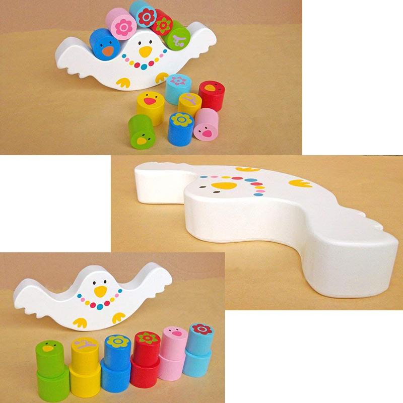 Balancing Frame Baby Learning Montessori Wood Toys Cute Bird Block Balance Kindergarten Early Teachi