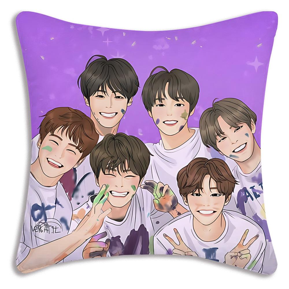 Cool Fashion Singer Korean Wave Pillow Covers Cartoon Sofa Decorative Home Double-sided Printing Short Plush Cute Cushion Cover