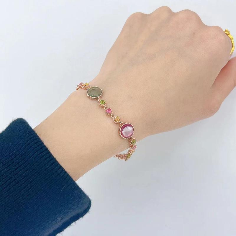 Sace Gems Bratari din argint 925 turmalina naturala cu pietre pretioase pentru femei Cocktail de logodna Bijuterii fine