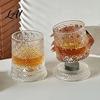 Lead-free Glass Tumbler Dad's Gift Spinning Whiskey with LED Light 260ml Embossed
