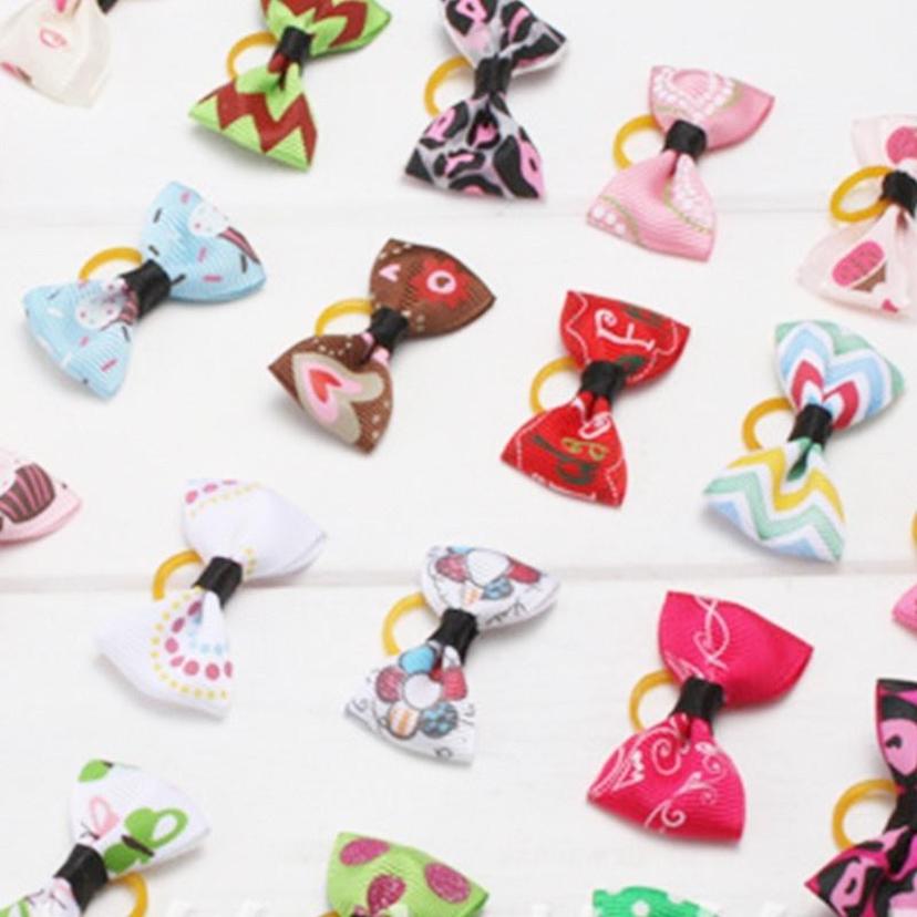 5 Pcs Random Color Pet Cat Dog Hair Rubber Belt Headwear Beauty Accessories Dress Up And Accessories