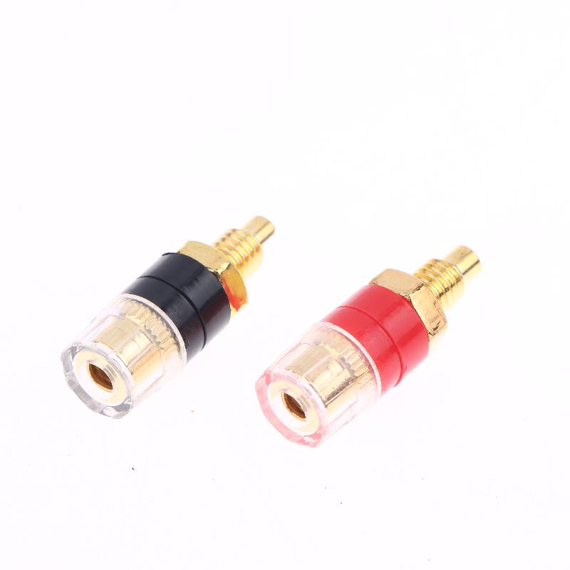 4/10Pcs Brass Terminal Connector With Transparent Shell Banana Plug Socket 4Mm Gold Plated Hifi Speaker Amplifier Binding Posts