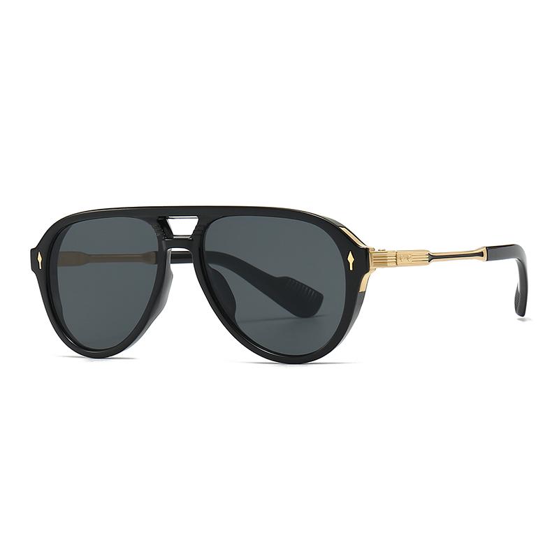 New European American Mens Aviator Sunglasses Retro Double Brorgon Square Frame UV Protection Fashion Eyewear