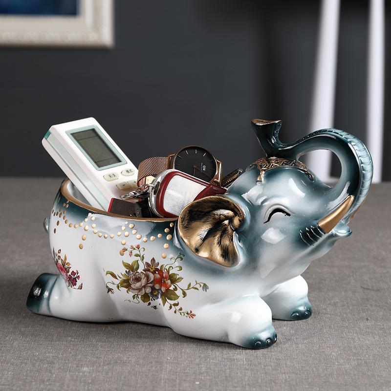 Key Storage Box Porch Creative Door Decoration Desktop Decoration Elephant Storage Box Nordic Home Organization