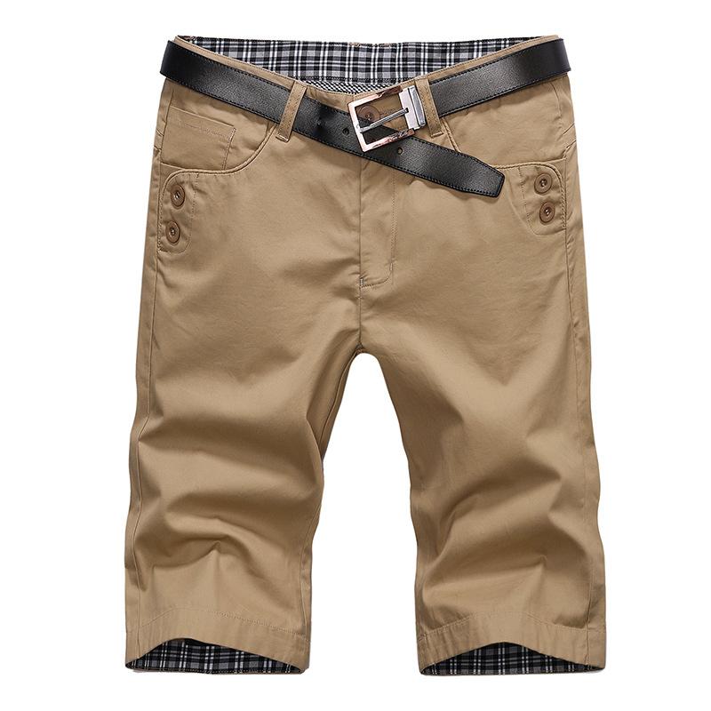 Men Beach Shorts Cotton Solid Color Casual Loose Clothing Men’s Sports Shorts