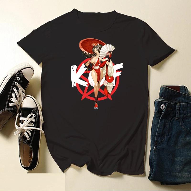 

Fighter King Mai Shiranui Modal Print Y2k Breathable anime creative aesthetics Hipster men women universal short-sleeved T-sh... 5XL різнокольоровий