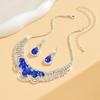 3 Wedding Season Women's Wave Drop Necklace and Earring Set for Banquet and Party Accessories