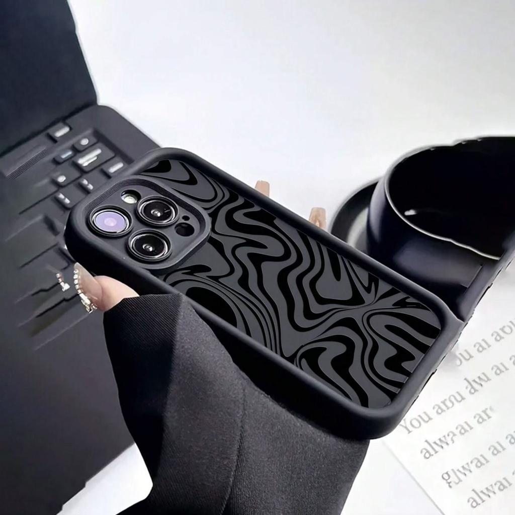 Black Corrugated Eye Ladder Fashion Applicable Apple 11/11/11 Pro Phone Case 11promax Popular 11