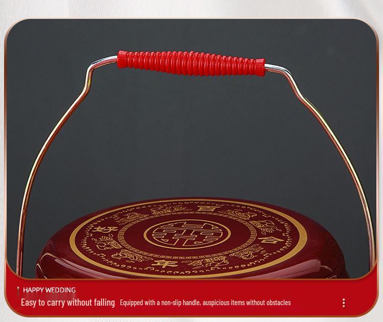 Prosperity Wedding Bride Dowry Bucket - Happy Plastic Spittoon & Small Toilet Set