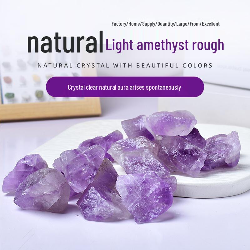 

Purple Natural Stone Aromatherapy Fish Tank and Flower Pot Ornament with Demagnetizing White Crystal Crushed Stones 1-2cm 100g