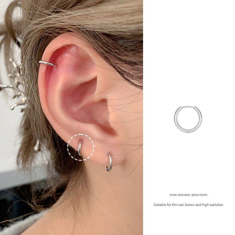 

Магазин Ringring Титановая сталь Серьга Простота Браслет Титановый сплав Пусеты Высокие Подвески Серьга-пусет для пирсинга уха Серьга-клипса