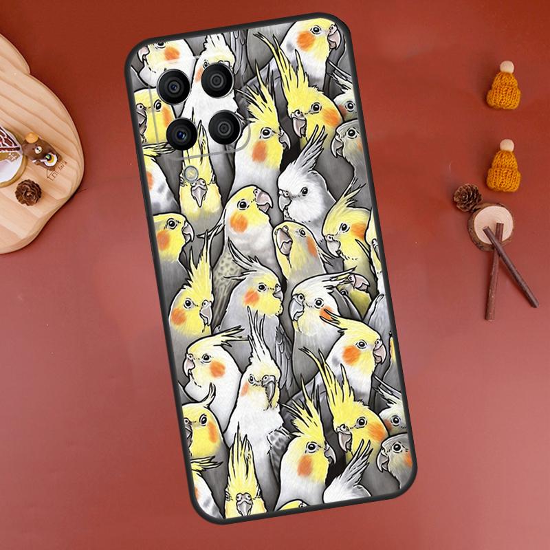 Cartoon Cockatiel Collage Case For Samsung Galaxy M33 M21 M31 M16 M36 M56 M53 M13 M12 M32 M52 M15 M55 M14 M35 M34 M54