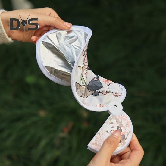 Cartoon Pattern Reflector Folding Fan Portable Lightweight Foldable Fan Fish Orange Panda Pattern Hand Fan