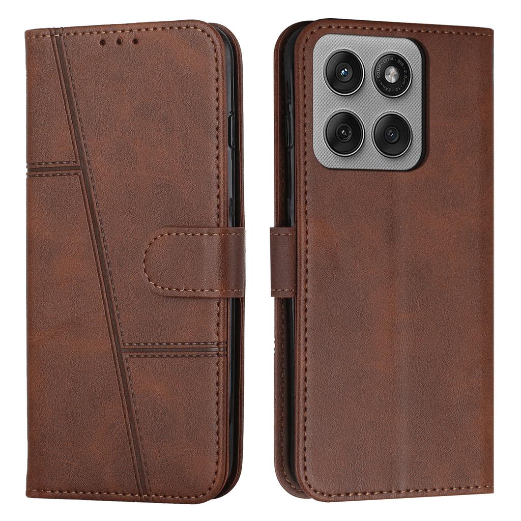 For Motorola Edge 60 Pro 5G Leather Phone Case Foldable Stand Wallet Flip Cover with Strap