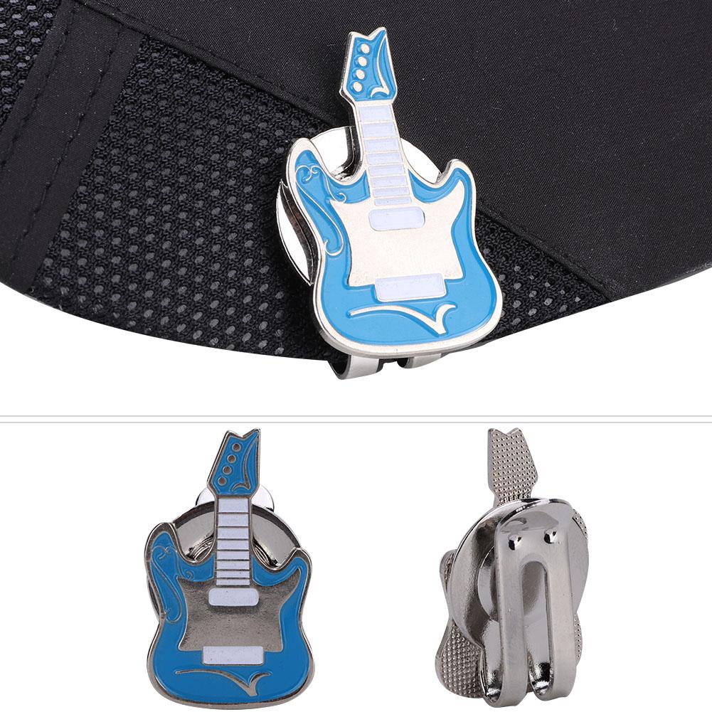 Metal Magnetic Golf Cap Hat Visor Clip Ball Marker Accessory (Blue Guitar)