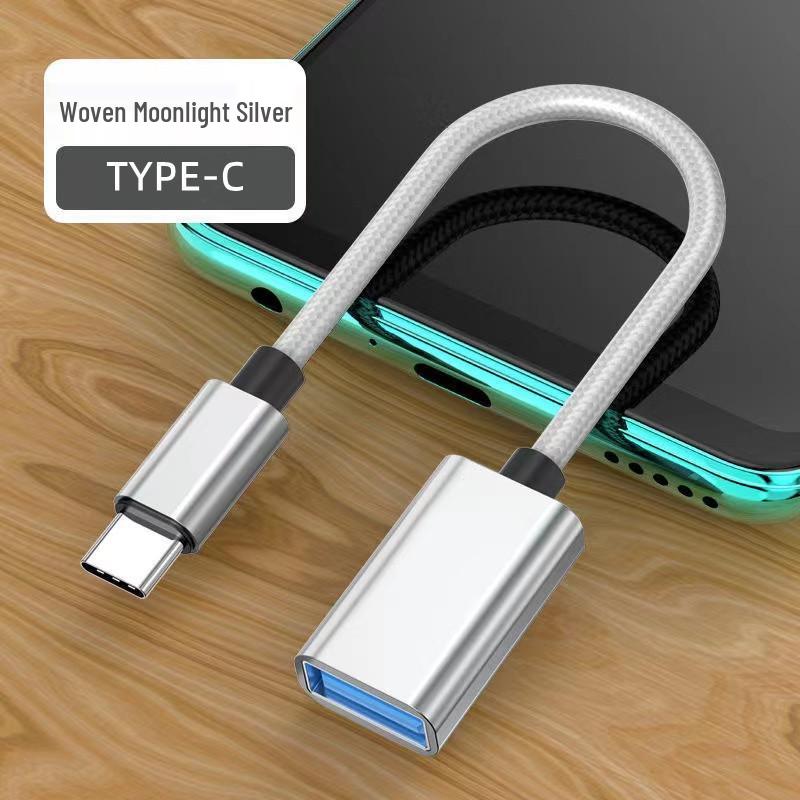 OTG Type-C To USB 2.0 Female Adapter Cable for Fast Charging & Data Transfer