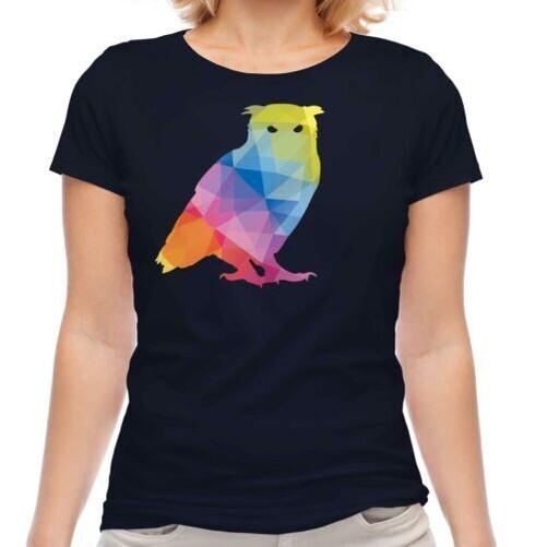 

Geometric pattern owl women s colorful triangle gift t-shirt S
