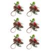 Napkin Rings Set Of 6  Berries Christmas Thanksgiving Holiday Rustic Holders