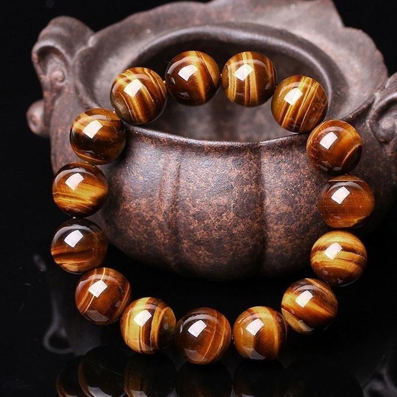 6mm White Howlite Crystal Beaded Stone Tiger Eye Bracelet for Women Men Jewelry